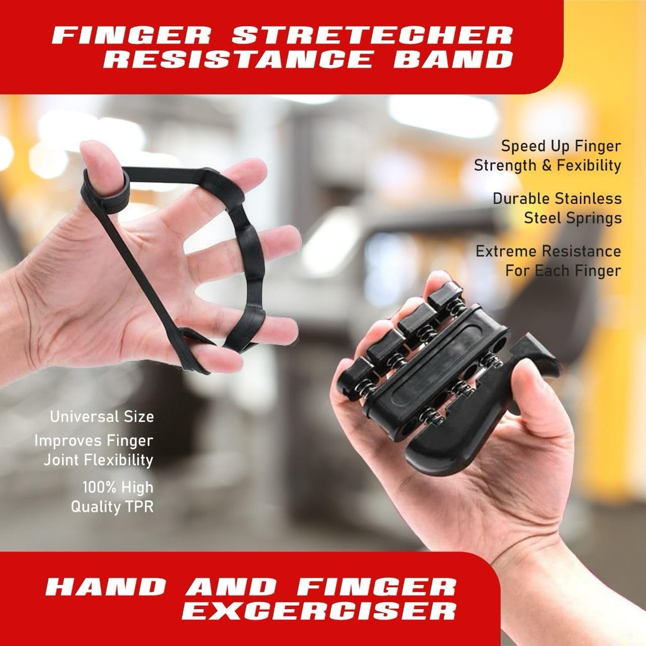 Grip Strength Trainer Kit (6 Pack) with Finger Exerciser, Hand Grip