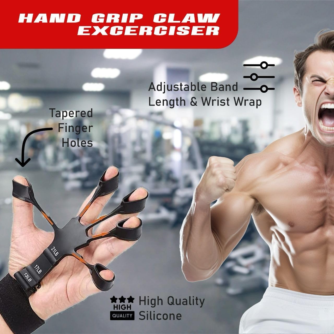 Grip Strength Trainer Kit (6 Pack) with Finger Exerciser, Hand Grip